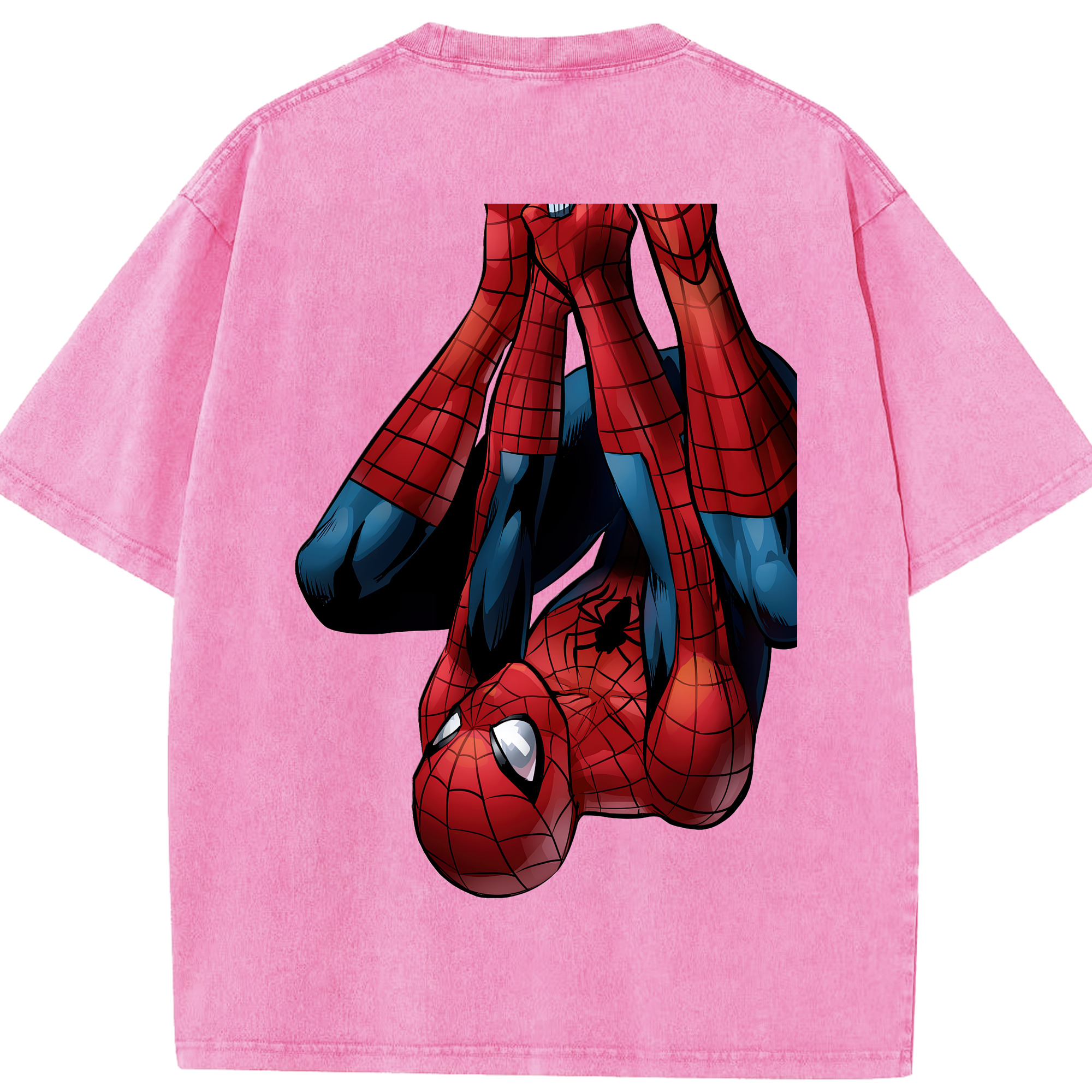 （画像用） Spider Man スパイダーマン 綿100% ヴィンテージ風 半袖Tシャツ（背面プリント）